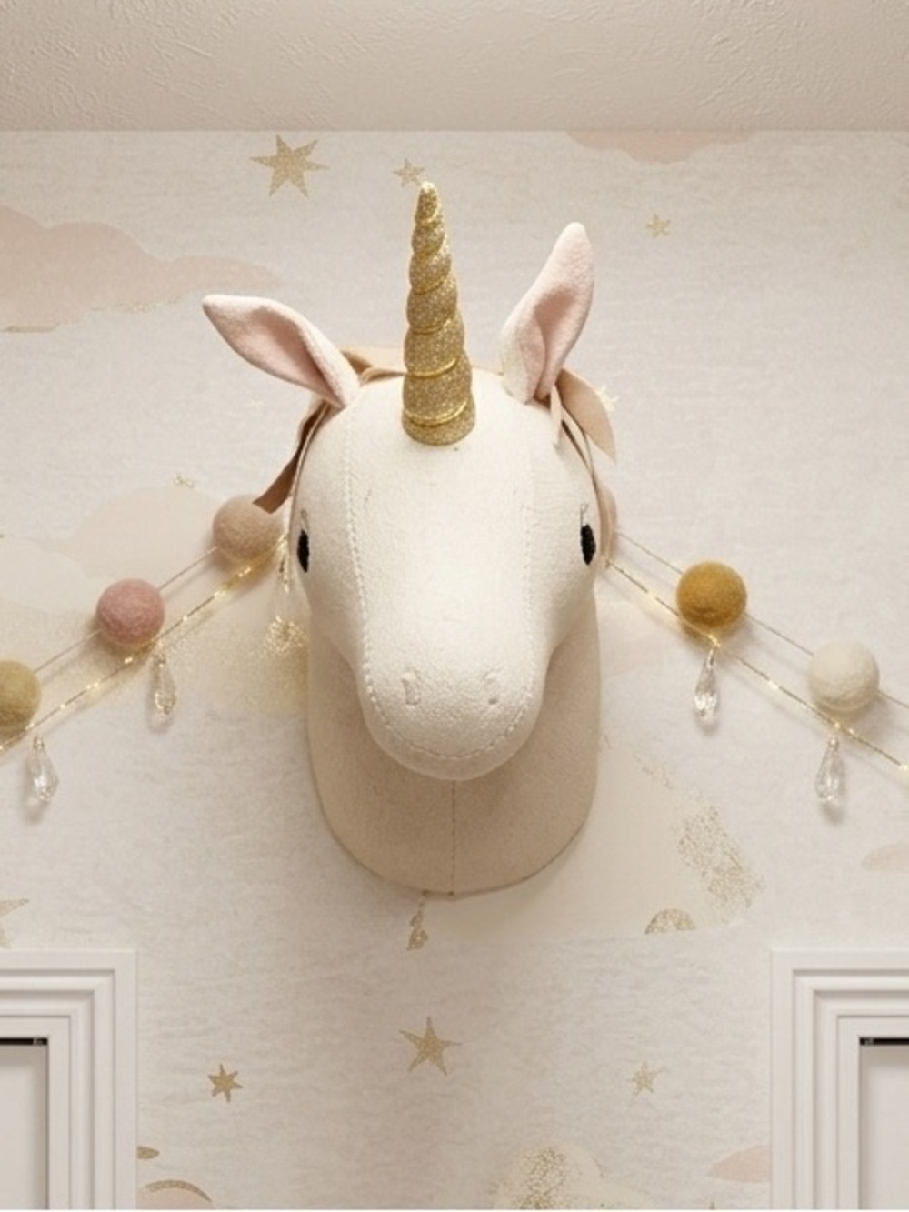 Pillowfort Cream and Pink Unicorn Wall Hook